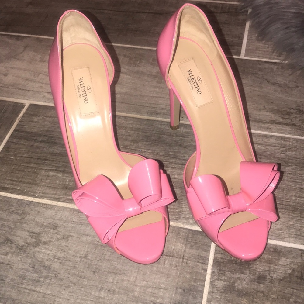 Valentino Patent Pink D’Orsay  Bow heel